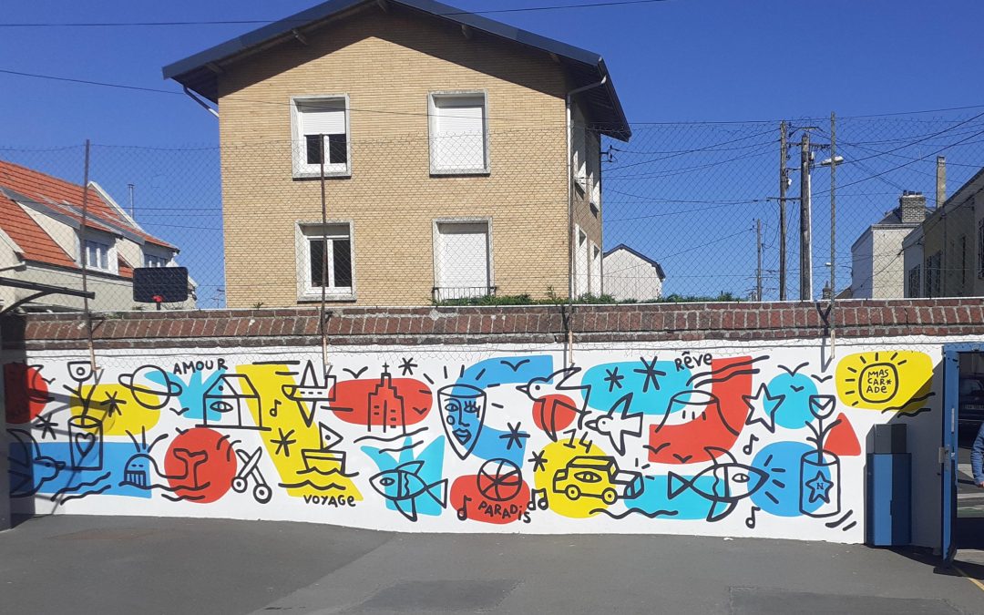 Inauguration de la fresque créée par Mascarade